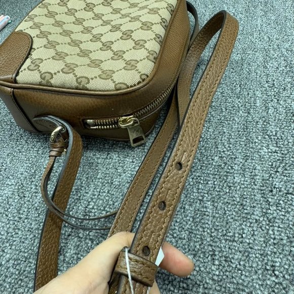 GUCCI Bree Brown Cloth Shoulder Bag 550-022625 - Picture 9 of 14